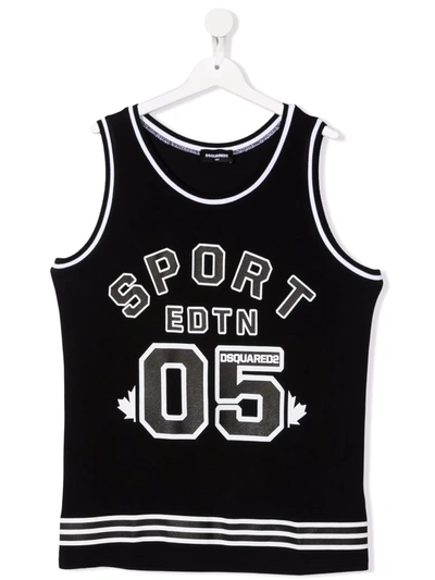 Dsquared2 Kids Black Sport Edtn.05 Tank Top