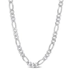 Amour 5.5 Mm Figaro Chain Necklace In Sterling Silver In White