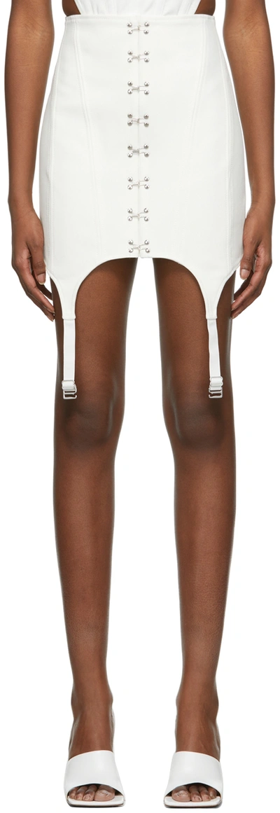 Dion Lee Corset-style Suspender-detail Skirt In Ivory