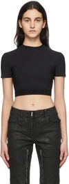 GIVENCHY BLACK CROPPED LOGO T-SHIRT