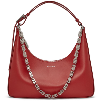 Givenchy Red Small Moon Cut Out Shoulder Bag In 601 Red