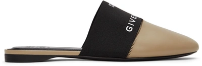Givenchy Bedford 4g Beige And Black Flat Mules