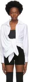Jacquemus La Chemise Bahia Knotted Cotton Shirt In Ecru