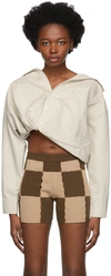 Jacquemus La Chemise Mejean Twist Tucked Shirt In 150 Beige