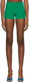 Jacquemus Le Short Basgia Green Ribbed Shorts In 550 Green