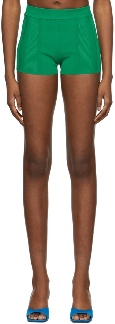 Jacquemus Le Short Basgia Green Ribbed Shorts