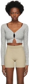 Jacquemus Alzou Fine-ribbed Knitted Cardigan In 950 Grey