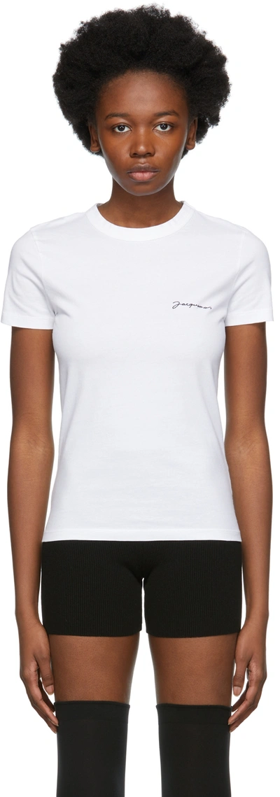 Jacquemus Logo-print Organic Cotton T-shirt In White