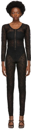 Diotima Black Lace Jumpsuit In Black