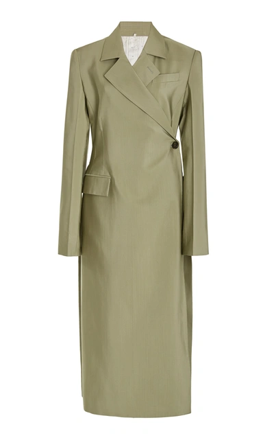 Peter Do Ao Dai Technical-blend Coat In Sage