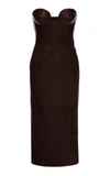 Magda Butrym Women's Leather Midi Dress In Brown | ModeSens