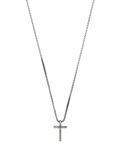 Tateossian Crucifix Pendant Necklace In Silver