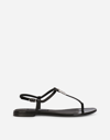 DOLCE & GABBANA PATENT LEATHER DG THONG SANDALS