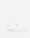 DOLCE & GABBANA PATENT LEATHER DG THONG SANDALS