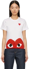 COMME DES GARÇONS PLAY WHITE BOTTOM HEART T-SHIRT