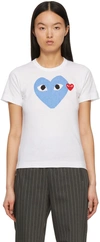 Comme Des Garçons Play Printed T-shirt With Round Collar Pattern In Blue