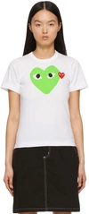 Comme Des Garçons Play Red Emblem Knit T-shit In Green