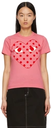 COMME DES GARÇONS PLAY PINK POLKA DOT HEART T-SHIRT