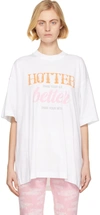 VETEMENTS WHITE 'HOTTER THAN YOUR EX' T-SHIRT