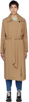 Rag & Bone Amber Belted Trench Coat In Darkkhaki