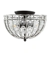 Jonathan Y Billie 12" Crystal Flower, Acrylic Led Semi-flush Mount In Black/clear