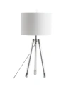 Jonathan Y Wyman 30.5" Surveyor's Tripod Crystal, Led Table Lamp In Chrome/clear