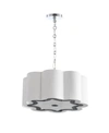 Jonathan Y Coquille 4-light 20in Adjustable Scalloped Shade Led Pendant In Chrome/white