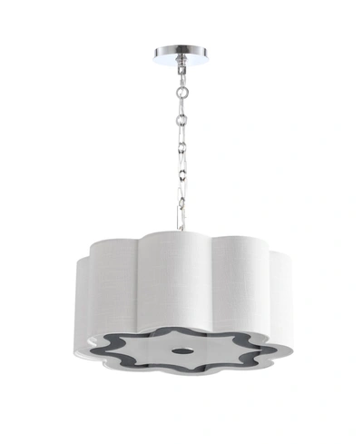 Jonathan Y Coquille 4-light 20in Adjustable Scalloped Shade Led Pendant In Silver