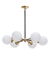 Jonathan Y Caleb Adjustable 6-light 28" Brass Cluster Pendant In Brass Gold-tone,black