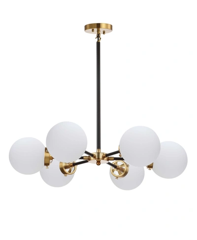 JONATHAN Y CALEB ADJUSTABLE 6-LIGHT 28" BRASS CLUSTER PENDANT