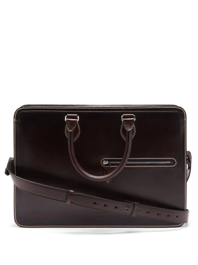 Berluti Un Jour Leather Briefcase In Brown