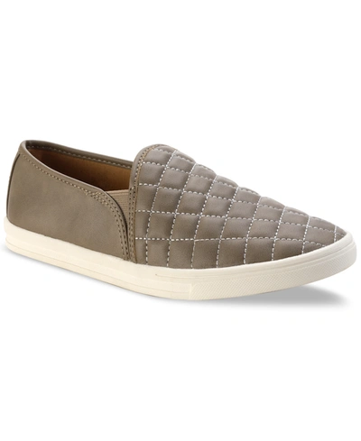Sun + Stone Women's Mariam Quilted Slip On Sneakers, Created For Macy's In Taupe