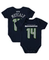 OUTERSTUFF NEWBORN INFANT BOYS AND GIRLS DK METCALF COLLEGE NAVY SEATTLE SEAHAWKS MAINLINER PLAYER NAME NUMBER 