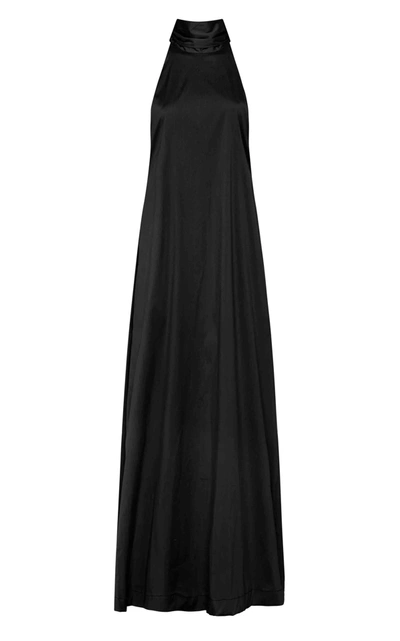 Bondi Born + Net Sustain Saint Thomas Organic Cotton-blend Poplin Maxi Dress In Black