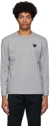 Comme Des Garçons Play Crew Neck Lightweight Long Sleeves Regular Fit In 1 Grey