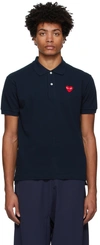 COMME DES GARÇONS PLAY NAVY HEART POLO