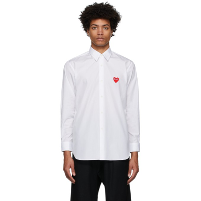 COMME DES GARÇONS PLAY WHITE HEART PATCH SHIRT