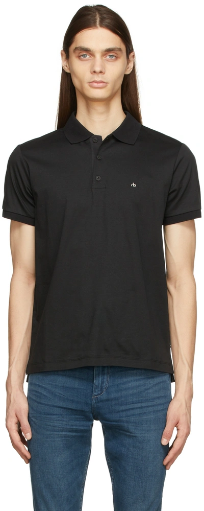 Rag & Bone Men's Interlock Knit Polo Shirt In Black