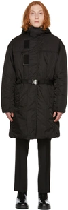 GIVENCHY BLACK 4G BUCKLE HOODED PARKA