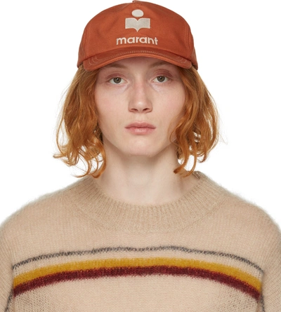 Isabel Marant Embroidered-logo Baseball Cap In Orange