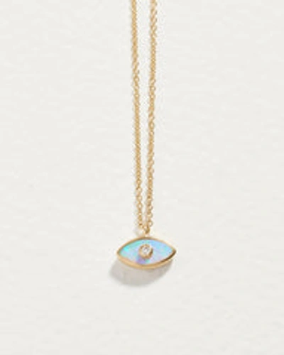 Demi Fine Inlay Eye Pendant In Gold/blue