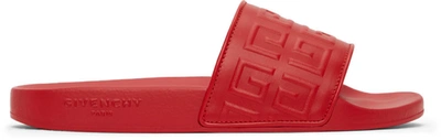 Givenchy Quadruple G Logo Slide Sandals In Red
