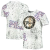 FISLL FISLL WHITE PHILADELPHIA 76ERS GOLD FOIL SPLATTER PRINT T-SHIRT