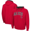 Colosseum Men's  Cardinal Ball State Cardinals Arch & Logo 3.0 Full-zip Hoodie In Cardinal
