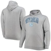 Champion Men's  Heather Gray North Carolina Tar Heels Big And Tall Arch Over Logo Powerblend Pullover In Heather Gray