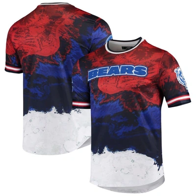 Pro Standard Men's  Navy, Red Chicago Bears Americana Dip-dye T-shirt In Navy,red