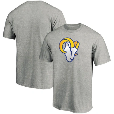 Fanatics Branded Heathered Gray Los Angeles Rams Primary Logo T-shirt In Heather Grey