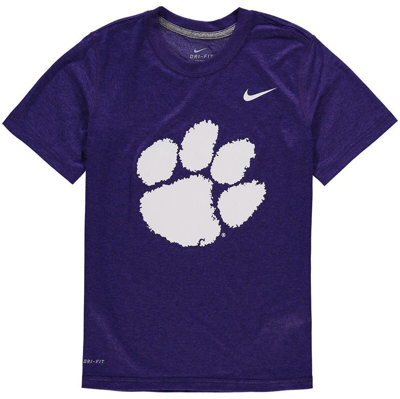 Nike Kids' Youth  Purple Clemson Tigers Logo Legend Dri-fit T-shirt