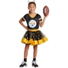 JERRY LEIGH GIRLS YOUTH BLACK PITTSBURGH STEELERS TUTU TAILGATE GAME DAY V-NECK COSTUME