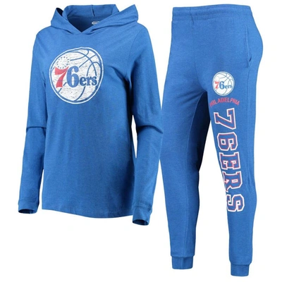 Concepts Sport Women's  Royal Philadelphia 76ers Pullover Hoodie And Pants Sleep Set